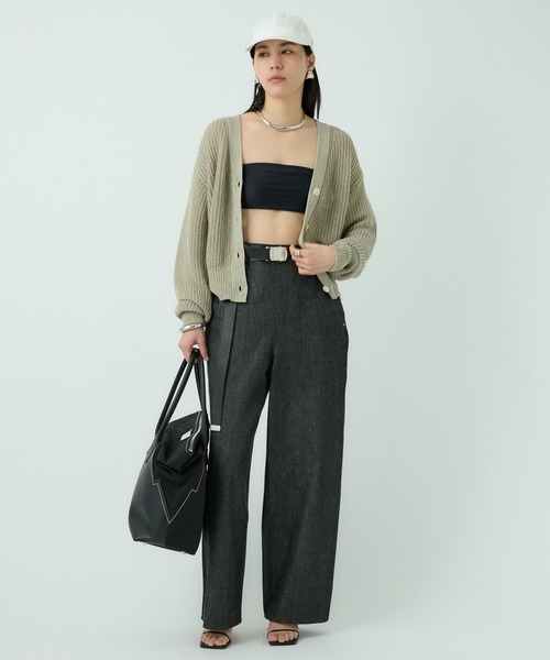 Chaos(カオス)の「Chaos(カオス)/リナリアリネンツイカーディガン(カーディガン/ボレロ・レディース・チャコール/ライトグレー/ブラウン・FREE)」の9枚目の写真