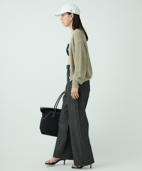 Chaos(カオス)の「Chaos(カオス)/リナリアリネンツイカーディガン(カーディガン/ボレロ・レディース・チャコール/ライトグレー/ブラウン・FREE)」の7枚目の写真