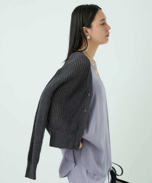 Chaos(カオス)の「Chaos(カオス)/リナリアリネンツイカーディガン(カーディガン/ボレロ・レディース・チャコール/ライトグレー/ブラウン・FREE)」の18枚目の写真