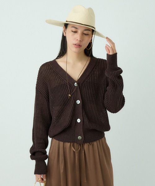 Chaos(カオス)の「Chaos(カオス)/リナリアリネンツイカーディガン(カーディガン/ボレロ・レディース・チャコール/ライトグレー/ブラウン・FREE)」の11枚目の写真