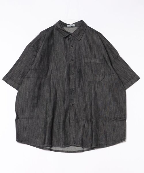 a.p.o.v.(エーピーオービー)の「a.p.o.v. 無加工デニムオーバーサイズシャツ(シャツ/ブラウス・メンズ・ブラック/ネイビー・ONESIZE)」の5枚目の写真