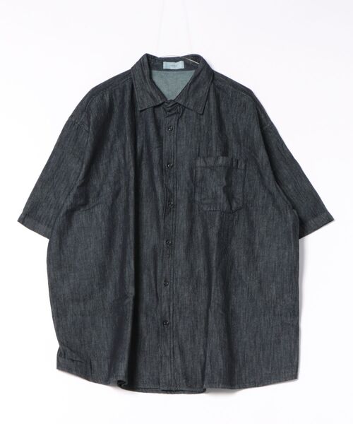 a.p.o.v.(エーピーオービー)の「a.p.o.v. 無加工デニムオーバーサイズシャツ(シャツ/ブラウス・メンズ・ブラック/ネイビー・ONESIZE)」の7枚目の写真