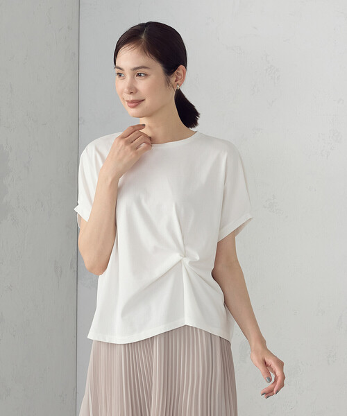 接触冷感】ツイストタック Tシャツ（Tシャツ/カットソー