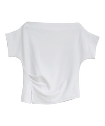[接触冷感]マシュマロカットソーワンショルダーTシャツ