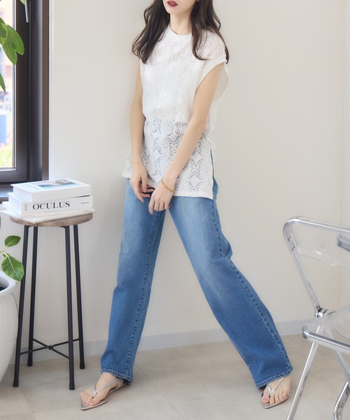 RU.TI.LE（ルチル）の「【RU.TI.LE】立体レースカットプルオーバー（Tシャツ/カットソー・レディース・ホワイト/ブラック・MEDIUM）」の4枚目の写真