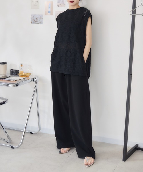 RU.TI.LE（ルチル）の「【RU.TI.LE】立体レースカットプルオーバー（Tシャツ/カットソー・レディース・ホワイト/ブラック・MEDIUM）」の14枚目の写真