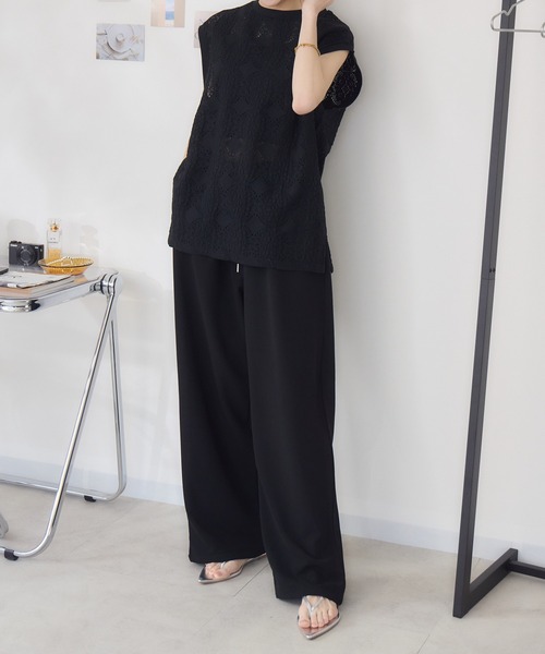 RU.TI.LE（ルチル）の「【RU.TI.LE】立体レースカットプルオーバー（Tシャツ/カットソー・レディース・ホワイト/ブラック・MEDIUM）」の15枚目の写真