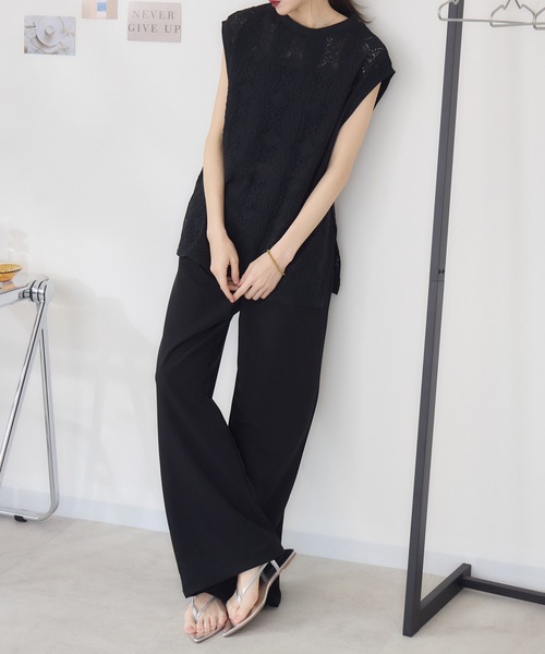 RU.TI.LE（ルチル）の「【RU.TI.LE】立体レースカットプルオーバー（Tシャツ/カットソー・レディース・ホワイト/ブラック・MEDIUM）」の16枚目の写真