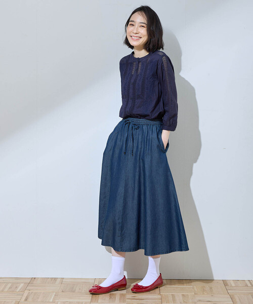 DECOY SINCE 1981（デコイシンスイチキュウハチイチ）の「レース刺しゅうブラウス（シャツ/ブラウス・レディース・ホワイト/ネイビー/サックスブルー・9号/11号/13号）」の14枚目の写真