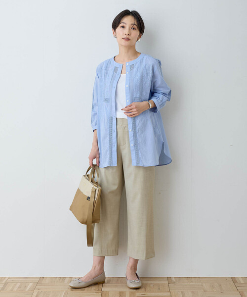 DECOY SINCE 1981（デコイシンスイチキュウハチイチ）の「レース刺しゅうブラウス（シャツ/ブラウス・レディース・ホワイト/ネイビー/サックスブルー・9号/11号/13号）」の17枚目の写真