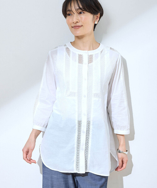 セール】レース刺しゅうブラウス（シャツ/ブラウス）｜DECOY SINCE