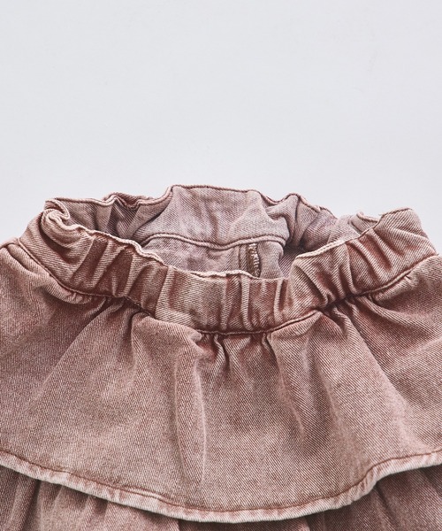 pairmanon（ペアマノン）の「ケミカル カラー ティアード デニムスカッツ（デニムパンツ・キッズ・ブラウン/ピンク/カーキ・100/140/130/110/120/90/150）」の22枚目の写真