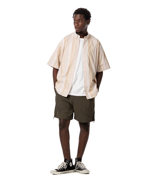 Multi Stripe Oversized Pocket S/S Shirt / オーバーサイズ