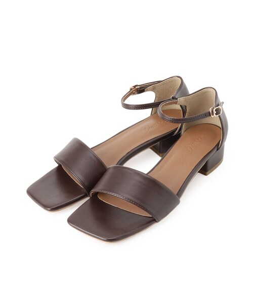 Dessin（デッサン）の「スクエアトゥストラップサンダル（サンダル・レディース・ブラウン系その他/ブラック/シルバー・45/40/35）」の3枚目の写真