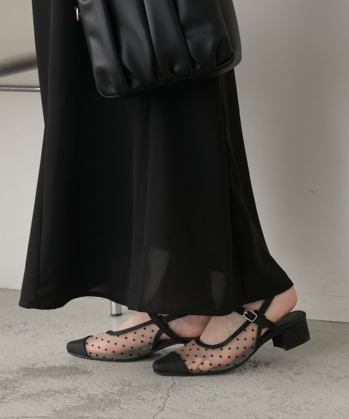 forksy.(フォルクシー)の「【forksy.】【オケージョン対応】シアードット柄ポインテッドトゥシアーパンプス(パンプス・レディース・ブラック/アイボリー・L/M)」の17枚目の写真