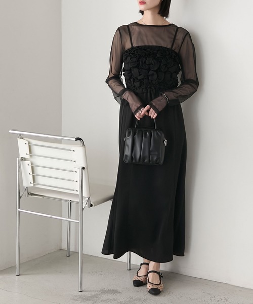 forksy.(フォルクシー)の「【forksy.】【オケージョン対応】シアードット柄ポインテッドトゥシアーパンプス(パンプス・レディース・ブラック/アイボリー・L/M)」の21枚目の写真