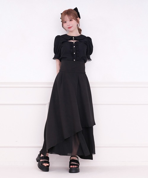 Maje Size38 ブラック 膝下丈 スカート Long embroidered skirt Black / Gray for Women | Maje