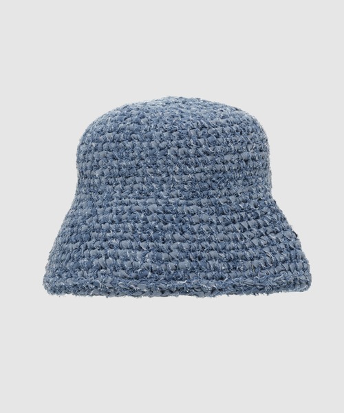 GANNI（ガニー）の「Denim Handknit Bucket Hat（ハット・レディース・インディゴブルー・ONE SIZE）」の2枚目の写真