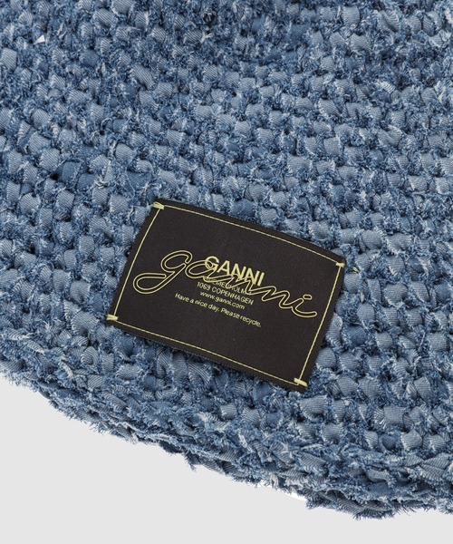 GANNI（ガニー）の「Denim Handknit Bucket Hat（ハット・レディース・インディゴブルー・ONE SIZE）」の3枚目の写真