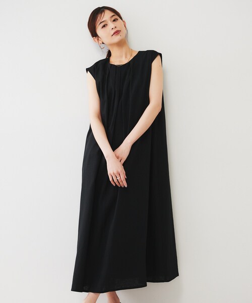 新品未使用品　レーヨン麻ワンピース CHIC STYLE ワンピース 「大きいサイズ」レーヨン麻マキシシャツ