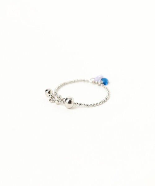 Ray BEAMS（レイビームス）の「ダブル ストーン スライド リング（リング・レディース・シルバー/ゴールド・ONE SIZE）」の3枚目の写真