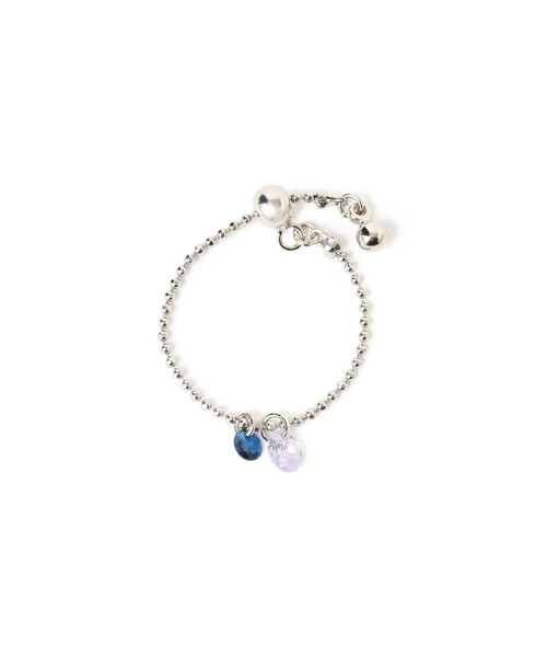 Ray BEAMS（レイビームス）の「ダブル ストーン スライド リング（リング・レディース・シルバー/ゴールド・ONE SIZE）」の4枚目の写真