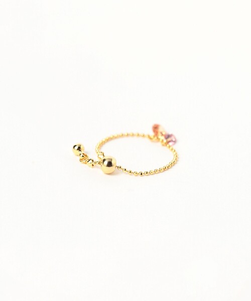 Ray BEAMS（レイビームス）の「ダブル ストーン スライド リング（リング・レディース・シルバー/ゴールド・ONE SIZE）」の6枚目の写真