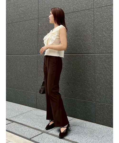 LAGUNAMOON（ラグナムーン）の「メッシュフリルノースリニットプルオーバー（ニット/セーター・レディース・ブラック/アイボリー/ボルドー・FREE）」の18枚目の写真