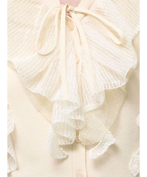 LAGUNAMOON（ラグナムーン）の「メッシュフリルノースリニットプルオーバー（ニット/セーター・レディース・ブラック/アイボリー/ボルドー・FREE）」の8枚目の写真