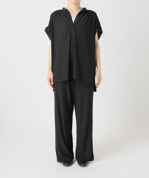 SLOBE IENA(スローブイエナ)の「《2枚セット》カットジョーゼットセットアップ(Tシャツ/カットソー・レディース・ブラウン/ブラック・36/38)」の5枚目の写真