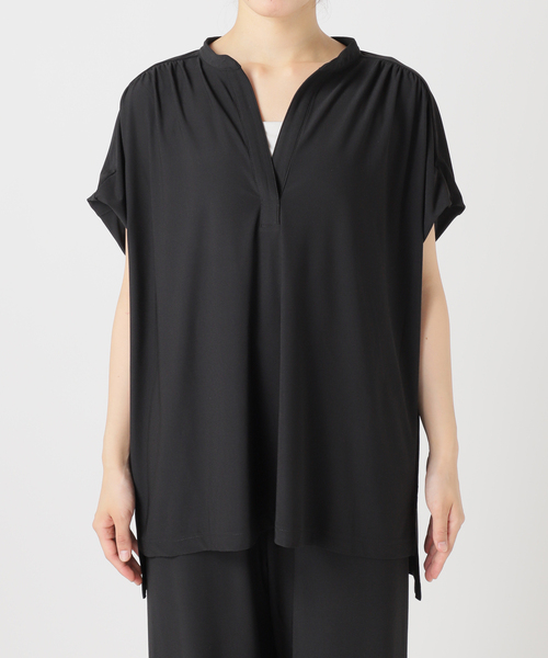 SLOBE IENA(スローブイエナ)の「《2枚セット》カットジョーゼットセットアップ(Tシャツ/カットソー・レディース・ブラウン/ブラック・36/38)」の9枚目の写真