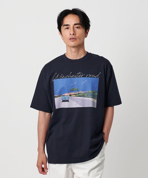 BEAUTY&YOUTH UNITED ARROWS - little suzie シアーシャツ 別注】＜EIZIN SUZUKI＞プリント Tシャツ（Tシャツ/カットソー