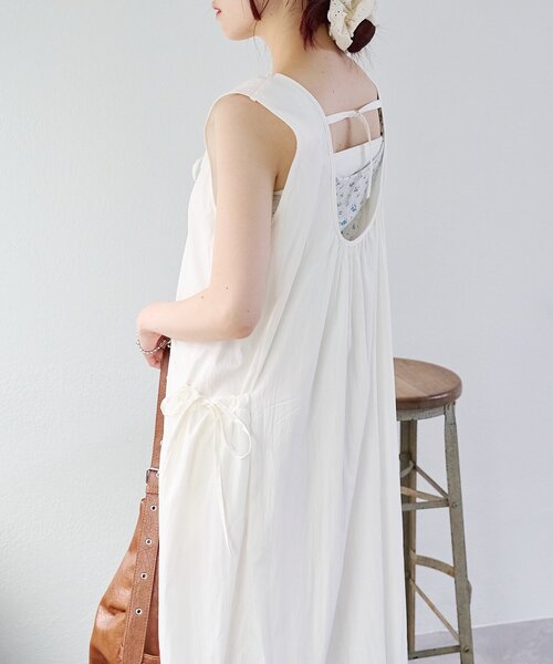 w closet（ダブルクローゼット）の「【前後2WAY/3色展開】ノースリリボンワンピース（ワンピース・レディース・イエロー/オフホワイト/ブラック・FREE）」の19枚目の写真