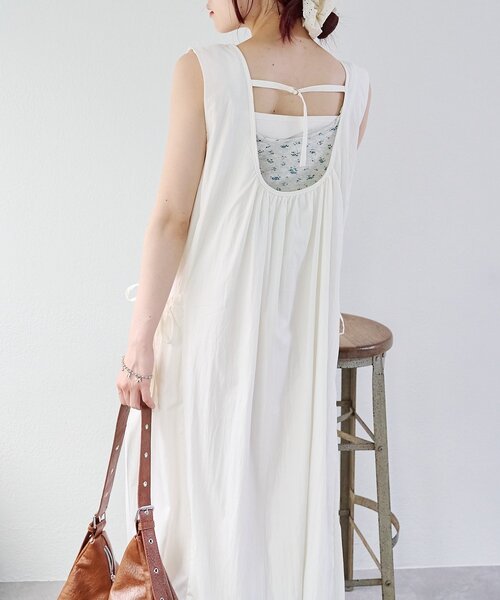 w closet（ダブルクローゼット）の「【前後2WAY/3色展開】ノースリリボンワンピース（ワンピース・レディース・イエロー/オフホワイト/ブラック・FREE）」の20枚目の写真