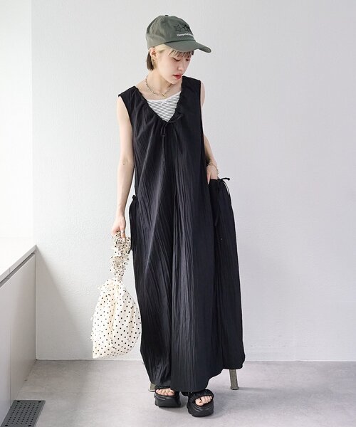 セール】【前後2WAY/3色展開】ノースリリボンワンピース