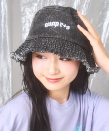 ANAP GｉRL（アナップガール）の「ANAP R+S (リラスポ) フリンジ バケット ハット（ハット・キッズ）」