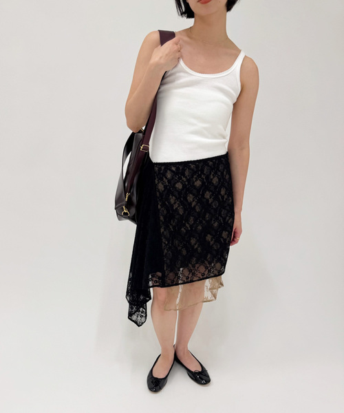 EDIT. FOR LULU（エディットフォールル）の「【Anggae/アンゲ】LAYERED LACE SKIRT（スカート・レディース・ネイビー/ブラック・SMALL）」の5枚目の写真