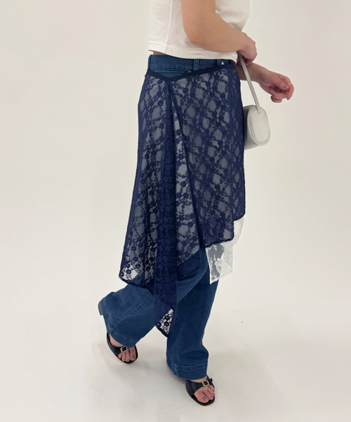 EDIT. FOR LULU（エディットフォールル）の「【Anggae/アンゲ】LAYERED LACE SKIRT（スカート・レディース・ネイビー/ブラック・SMALL）」の13枚目の写真