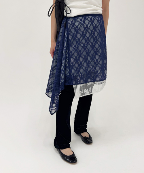 EDIT. FOR LULU（エディットフォールル）の「【Anggae/アンゲ】LAYERED LACE SKIRT（スカート・レディース・ネイビー/ブラック・SMALL）」の17枚目の写真