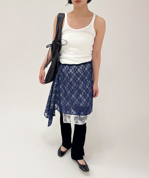 EDIT. FOR LULU（エディットフォールル）の「【Anggae/アンゲ】LAYERED LACE SKIRT（スカート・レディース・ネイビー/ブラック・SMALL）」の18枚目の写真