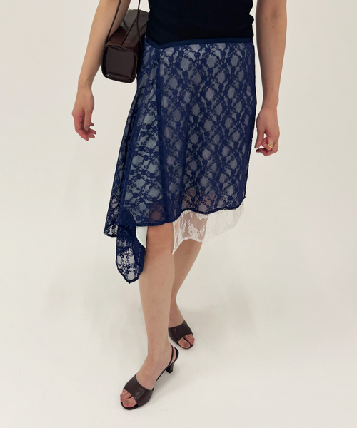 EDIT. FOR LULU（エディットフォールル）の「【Anggae/アンゲ】LAYERED LACE SKIRT（スカート・レディース・ネイビー/ブラック・SMALL）」の19枚目の写真