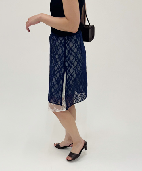 EDIT. FOR LULU（エディットフォールル）の「【Anggae/アンゲ】LAYERED LACE SKIRT（スカート・レディース・ネイビー/ブラック・SMALL）」の20枚目の写真