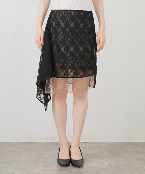 EDIT. FOR LULU（エディットフォールル）の「【Anggae/アンゲ】LAYERED LACE SKIRT（スカート・レディース・ネイビー/ブラック・SMALL）」の22枚目の写真