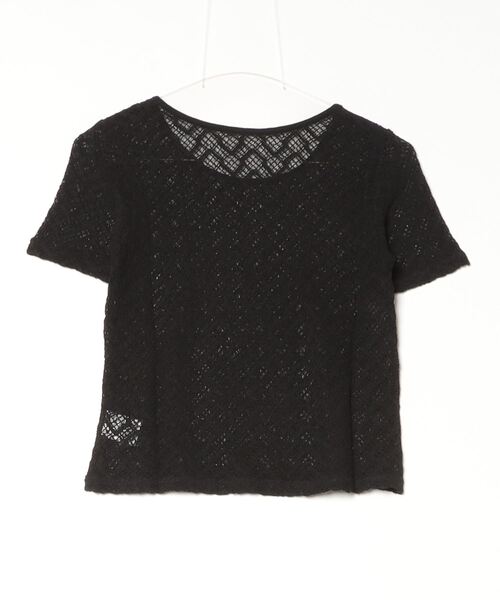 DIP IN CHOCOLATE（ディップインチョコレート）の「レースTシャツ【DIP IN CHOCOLATE】（Tシャツ/カットソー・レディース・ホワイト/ブラック・F）」の3枚目の写真