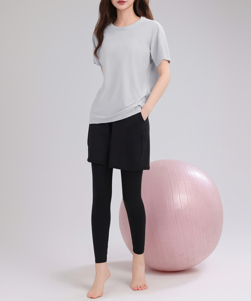 ヨガセット 売店] 2ピースヨガセット スポーツスーツ レディース フィットネス トラックスーツ ランニング ワークアウト シャツ ヨガウェア 売店]  2ピーススポーツセット レディース ジムレギンス ストラップブラ ヨガ フィットネススーツ ピラティスウェア ワークアウト ... レディース 2ピースワークアウトセット – 半袖Tシャツ&amp;ハイウエストショーツ アクティブウェア ヨガ、ジム、ランニング用