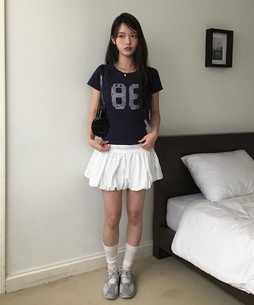 anyonemore(エニワンモア)の「86ナンバーレタリングスリム半袖Tシャツ(Tシャツ/カットソー・レディース・ネイビー/ホワイト/ブラック・FREE)」の13枚目の写真