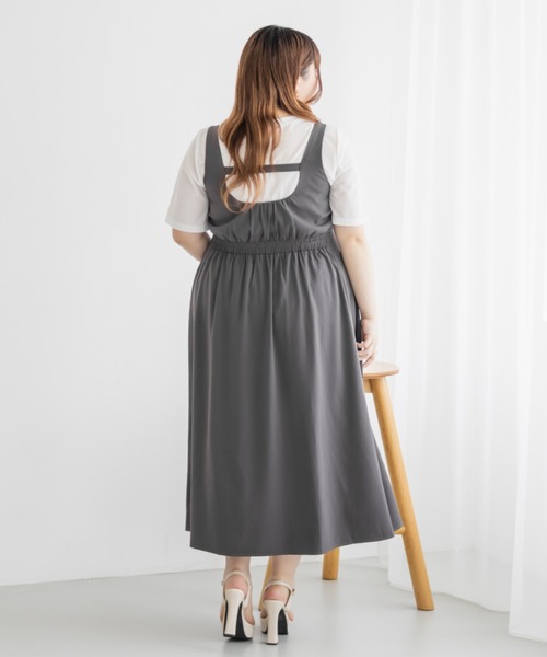 CLETTE(クレット)の「ハートネックジャンスカワンピース(ワンピース・レディース・ブラック/ベージュ/グレー・LL/3L/4L)」の6枚目の写真