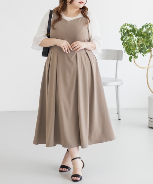 CLETTE(クレット)の「ハートネックジャンスカワンピース(ワンピース・レディース・ブラック/ベージュ/グレー・LL/3L/4L)」の7枚目の写真