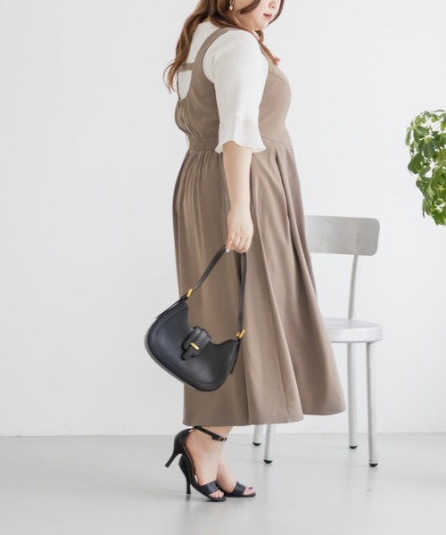 CLETTE(クレット)の「ハートネックジャンスカワンピース(ワンピース・レディース・ブラック/ベージュ/グレー・LL/3L/4L)」の11枚目の写真