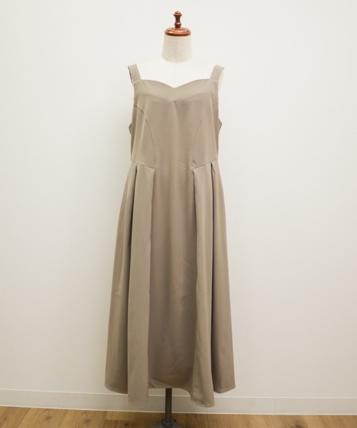 CLETTE(クレット)の「ハートネックジャンスカワンピース(ワンピース・レディース・ブラック/ベージュ/グレー・LL/3L/4L)」の12枚目の写真